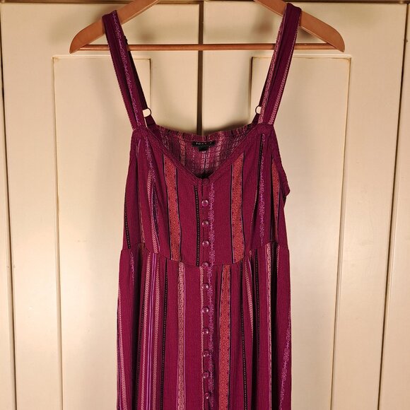 Torrid Women's Stripe Babydoll Button Front Chemise Tunic Top Sz 0 (12) - Picture 2 of 6